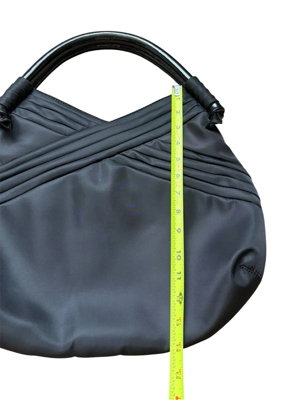 Vintage Simply Vera Vera Wang Black Nylon Pleated Hobo Bag